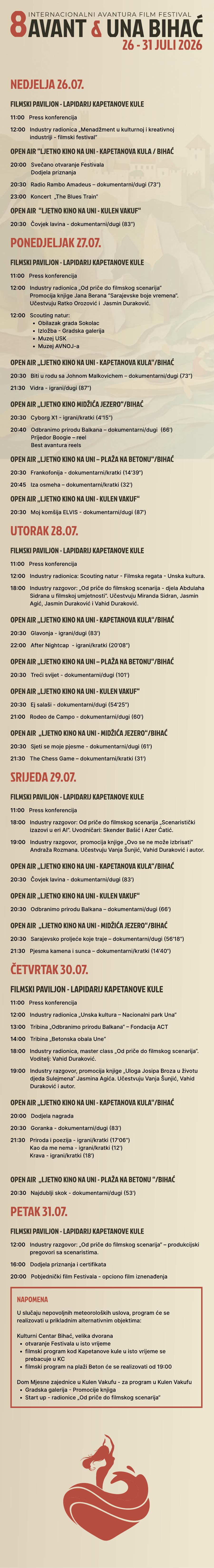 Vertikalni program festivala 2026.